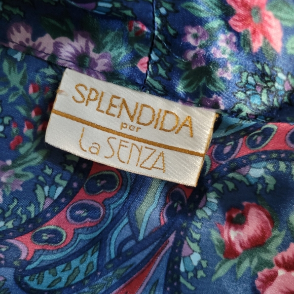 Vintage la senza paisley satin Robe. - Picture 5 of 6